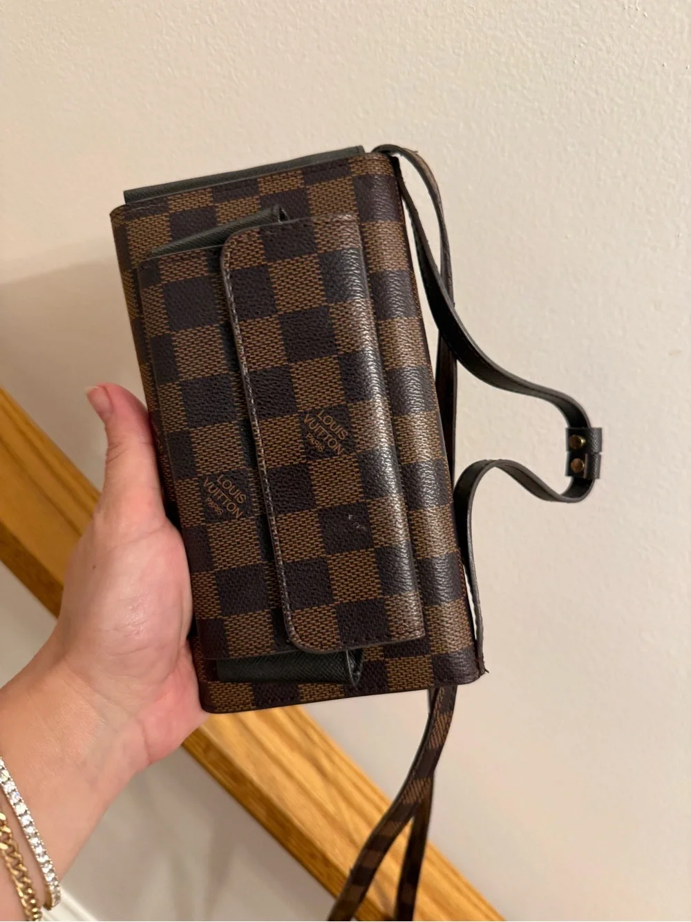 Louis Vuitton brown damier ebene crossbody bag